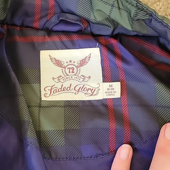 Blue Red and Green Plaid Hipster Winter Coat - Picture 3 of 4